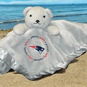 Baby Fanatic New England Patriots Lovey Football Plush Security Blanket Satin